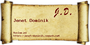 Jenet Dominik névjegykártya